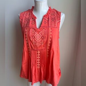 Intro. Coral Embroidered Blouse